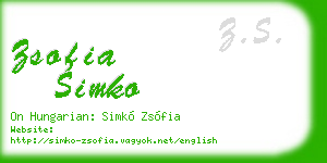 zsofia simko business card